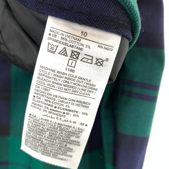 Old Navy Pixie Ankle Length Pants Womens Size 10 Blue Green Plaid NEW - Picture 8 of 8
